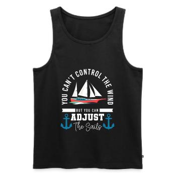 Sailing Sailor Sailing Waves - Men's Premium Organic Tank Top - black - Front - Michal (187cm)