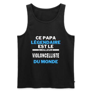 papa légendaire Meilleur VIOLONCELLISTE du monde - Débardeur bio Premium Homme - noir - Devant - Michal (187cm)