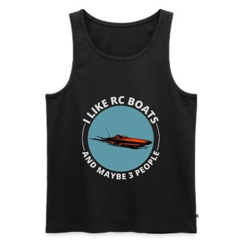 Rc Boat Racing Electric Powerboat Speedboat Race - Men's Premium Organic Tank Top - black - Front - AI Model Male 178 light (178cm)