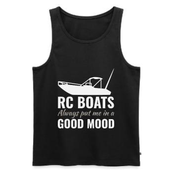 Rc Boat Racing Powerboat Speedboat Offshore Race - Men's Premium Organic Tank Top - black - Front - AI Model Male 178 light (178cm)
