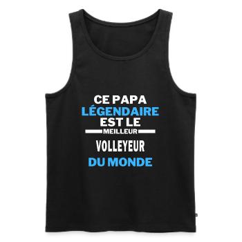 papa légendaire est le Meilleur VOLLEYEUR du monde - Débardeur bio Premium Homme - noir - Devant - Michal (187cm)