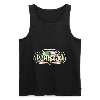 Pakistan Flagge Reise Souvenir Aufkleber Abzeichen Logo - Männer Premium Bio Tank Top - Schwarz - Vorne - Michal (187cm)