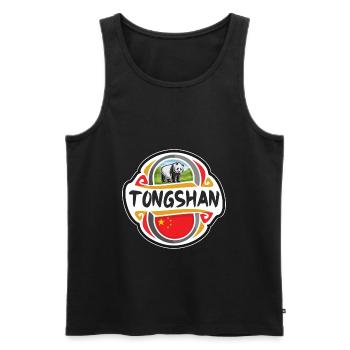 Tongshan China Flagge Abzeichen Reise Souvenir Stempel - Männer Premium Bio Tank Top - Schwarz - Vorne - Michal (187cm)