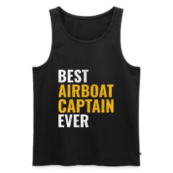 Airboat Fanboat Airboating Bateau marécageux Capitaine - Débardeur bio Premium Homme - noir - Devant - Michal (187cm)