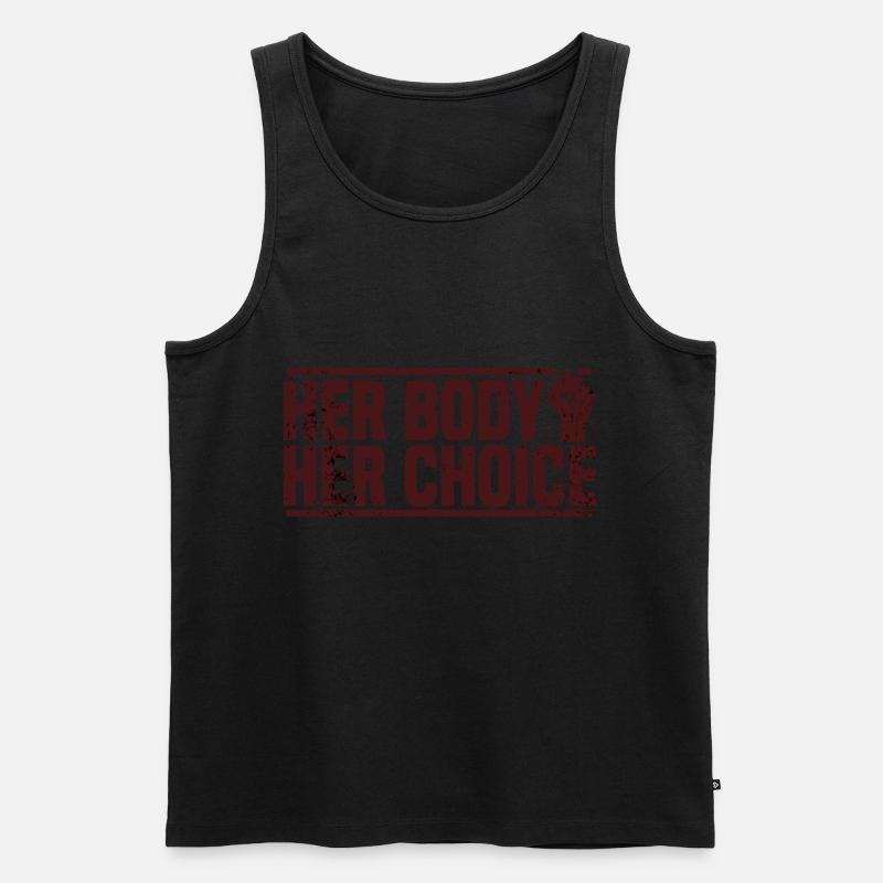 her body her choice - Männer Premium Bio Tank Top - Schwarz