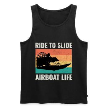 Airboat Fanboot Airboating Vintage Retro - Männer Premium Bio Tank Top - Schwarz - Vorne - AI Model Male 178 light (178cm)