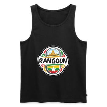 Rangun Myanmar Flagge Abzeichen Reise Souvenir Stempel - Männer Premium Bio Tank Top - Schwarz - Vorne - Michal (187cm)