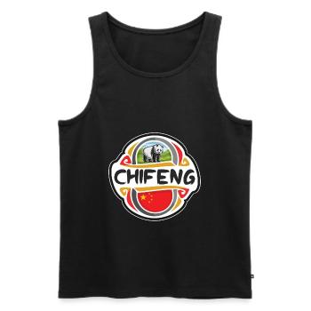 Chifeng China Flag Badge Souvenir de voyage - Débardeur bio Premium Homme - noir - Devant - Michal (187cm)