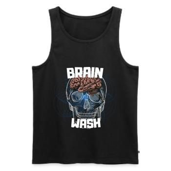 brain wash - Débardeur bio Premium Homme - noir - Devant - Michal (187cm)