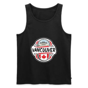 Vancouver Canada Flag Badge Souvenir de voyage - Débardeur bio Premium Homme - noir - Devant - AI Model Male 178 light (178cm)