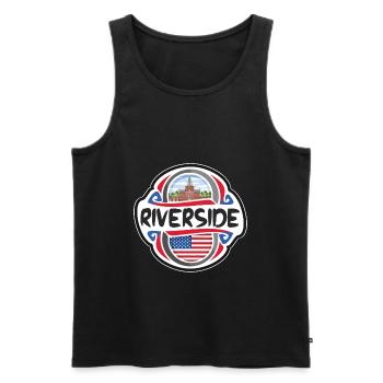 Riverside USA Drapeau des États-Unis Souvenir de voyage B - Débardeur bio Premium Homme - noir - Devant - Michal (187cm)