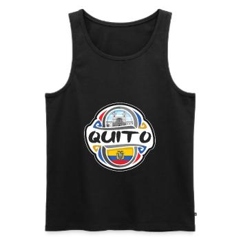 Quito Équateur Drapeau Badge Souvenir de Voyage Timbre - Débardeur bio Premium Homme - noir - Devant - Michal (187cm)