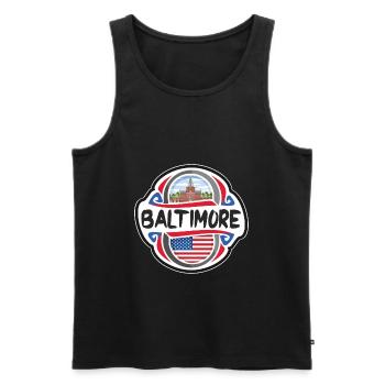 Baltimore Vereinigte Staaten Vereinigte Staaten Flagge Reisesouvenir B - Männer Premium Bio Tank Top - Schwarz - Vorne - Michal (187cm)