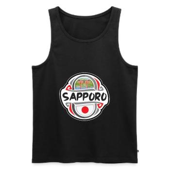 Sapporo Japan Flagge Abzeichen Reise Souvenir Briefmarke - Männer Premium Bio Tank Top - Schwarz - Vorne - AI Model Male 178 light (178cm)