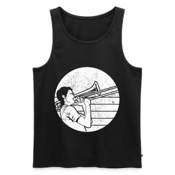 Trombone - Men's Premium Organic Tank Top - black - Front - Michal (187cm)