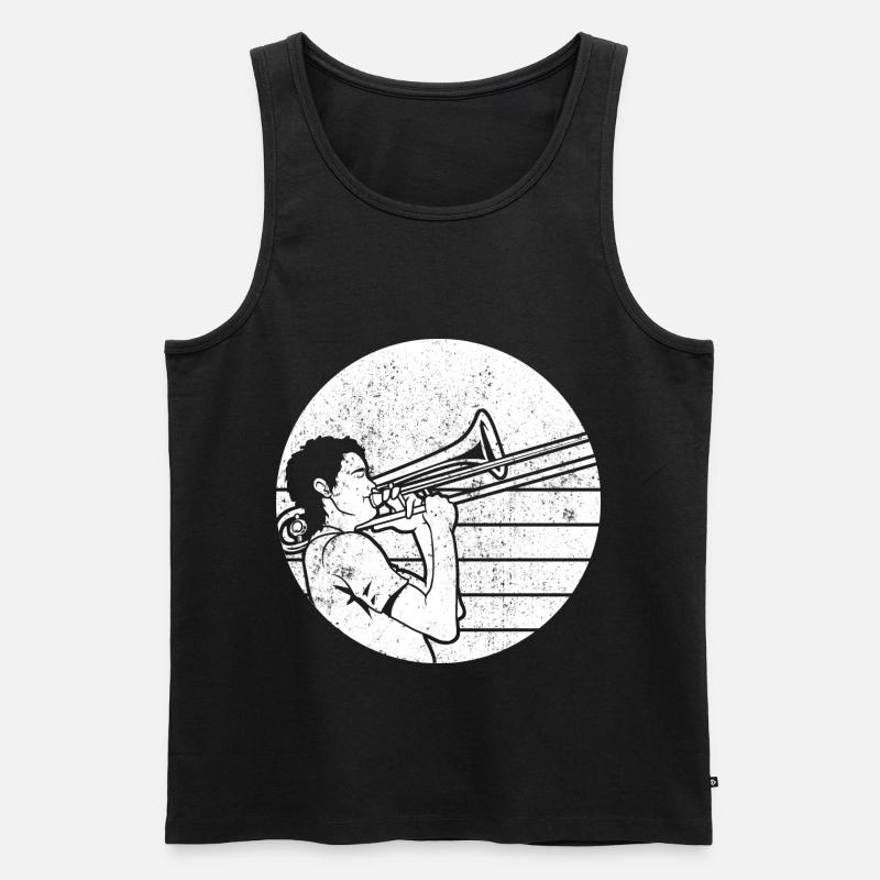 Posaune - Männer Premium Bio Tank Top - Schwarz