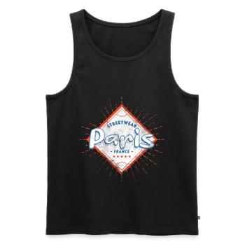 Paris France City Skyline Home Love - Men's Premium Organic Tank Top - black - Front - AI Model Male 178 light (178cm)