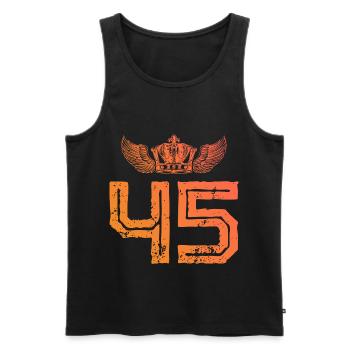 45 Number crown - Men's Premium Organic Tank Top - black - Front - Michal (187cm)