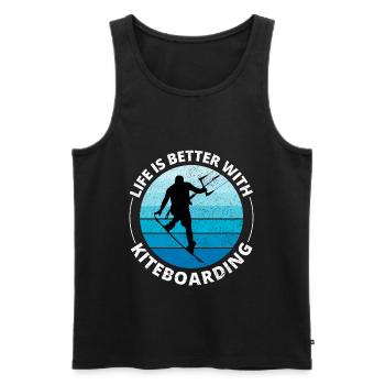 Kitesurfing Kitesurf Kiteboarding Kiteboarder - Débardeur bio Premium Homme - noir - Devant - Michal (187cm)