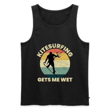 Kitesurfing Kitesurf Kiteboarding Kiteboarder - Men's Premium Organic Tank Top - black - Front - Michal (187cm)