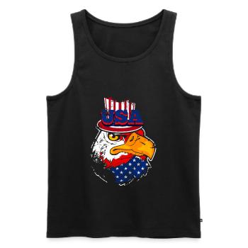 A Beautiful and Funny Eagle Design - Men's Premium Organic Tank Top - black - Front - AI Model Male 178 light (178cm)
