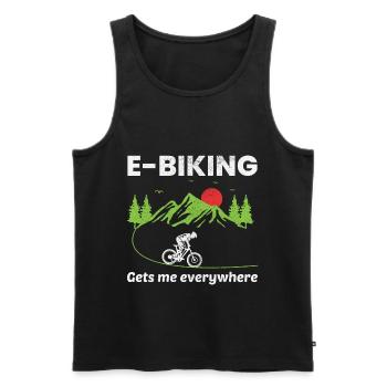 E-Bike Vélo électrique Vélo Cyclisme Biker VTT - Débardeur bio Premium Homme - noir - Devant - Michal (187cm)