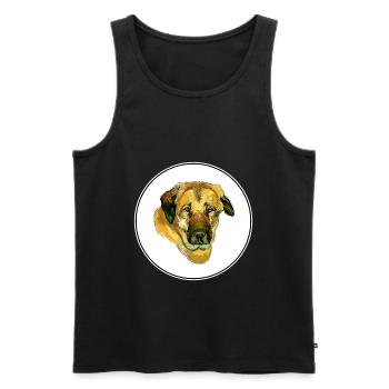 Anatolian Shepherd Dog Watercolor Illustration - Men's Premium Organic Tank Top - black - Front - Michal (187cm)