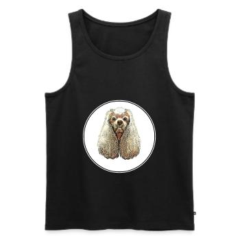 American Cocker Spaniel Dog Aquarelle Illustratio - Débardeur bio Premium Homme - noir - Devant - Michal (187cm)