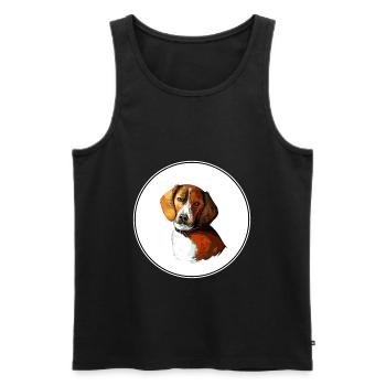 American Foxhound Dog Aquarell Illustration - Männer Premium Bio Tank Top - Schwarz - Vorne - AI Model Male 178 light (178cm)