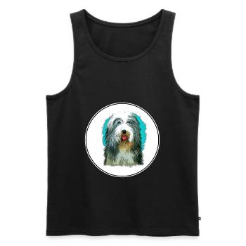 Beagle-Harrier Dufthund Hund Skizze Illustration - Männer Premium Bio Tank Top - Schwarz - Vorne - AI Model Male 178 light (178cm)