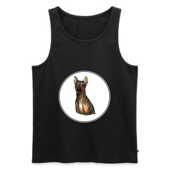 American Hairless Terrier Dog Aquarelle Illustrat - Débardeur bio Premium Homme - noir - Devant - Michal (187cm)