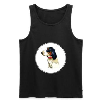 Ariegeois Dog Watercolor Sketch Illustration - Men's Premium Organic Tank Top - black - Front - Michal (187cm)