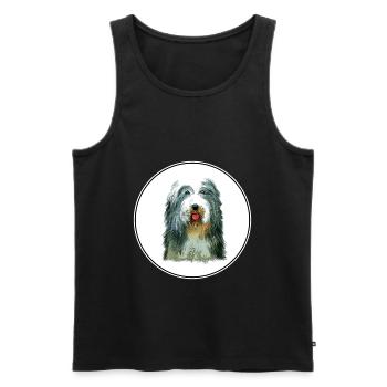 Beagle-Harrier Dufthund Hund Skizze Illustration - Männer Premium Bio Tank Top - Schwarz - Vorne - AI Model Male 178 light (178cm)