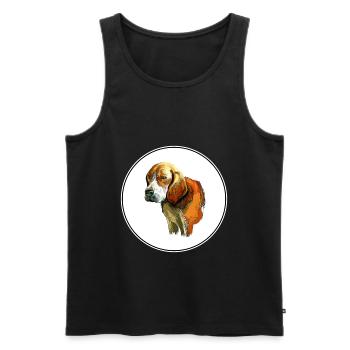 Beagle-Harrier Dufthund Hund Skizze Illustration - Männer Premium Bio Tank Top - Schwarz - Vorne - AI Model Male 178 light (178cm)