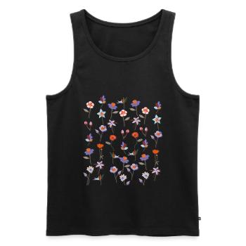 Wildflower Flower Garden Floral Modern Art - Men's Premium Organic Tank Top - black - Front - Michal (187cm)