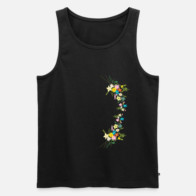 Wildblumenstrauß blühende Blumenkunst - Männer Premium Bio Tank Top - Schwarz