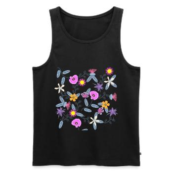 Mohnblüte Wildblumen Blüte Blumenkunst - Männer Premium Bio Tank Top - Schwarz - Vorne - AI Model Male 178 light (178cm)