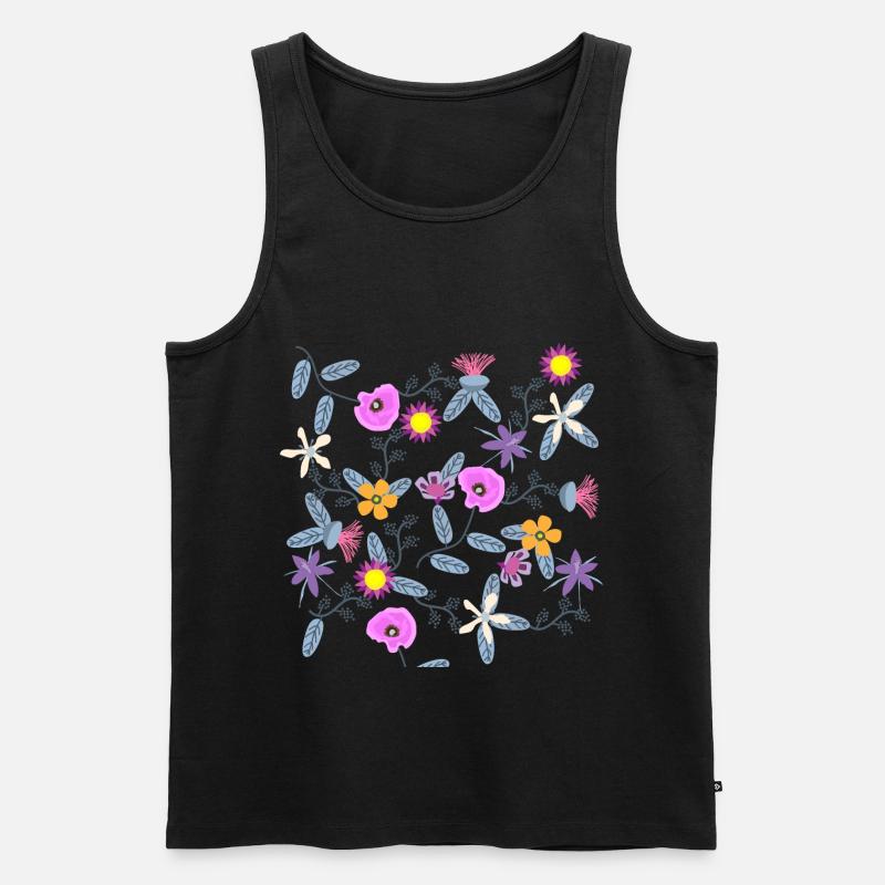 Mohnblüte Wildblumen Blüte Blumenkunst - Männer Premium Bio Tank Top - Schwarz