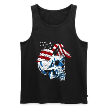 A beautiful and creepy skull design - Men's Premium Organic Tank Top - black - Front - AI Model Male 178 light (178cm)