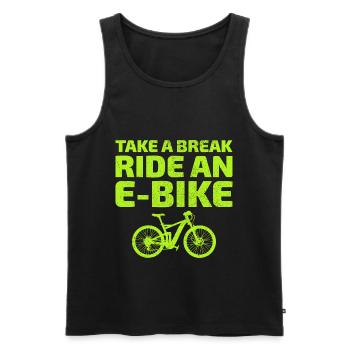 E-Bike Vélo électrique Vélo Cyclisme Biker VTT - Débardeur bio Premium Homme - noir - Devant - Michal (187cm)