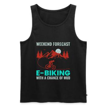 E-Bike Vélo électrique Vélo Cyclisme Biker VTT - Débardeur bio Premium Homme - noir - Devant - Michal (187cm)