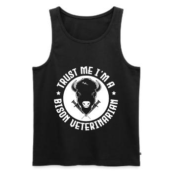 American Bison Buffalo - Men's Premium Organic Tank Top - black - Front - AI Model Male 178 light (178cm)