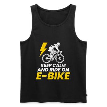 E-Bike Elektro-Fahrrad E-Radfahrer Fahrradfahrer - Männer Premium Bio Tank Top - Schwarz - Vorne - Michal (187cm)