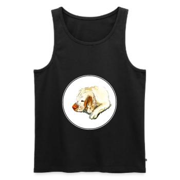 Clumber Spaniel Dog Watercolor Sketch Illustration - Men's Premium Organic Tank Top - black - Front - Michal (187cm)