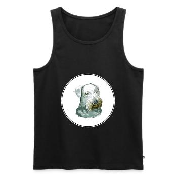 Cesky Terrier Dog Watercolor Sketch Illustration - Men's Premium Organic Tank Top - black - Front - Michal (187cm)