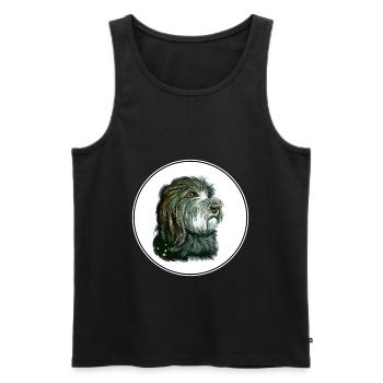 Katalanischer Schäferhund Aquarell Illustration - Männer Premium Bio Tank Top - Schwarz - Vorne - Michal (187cm)