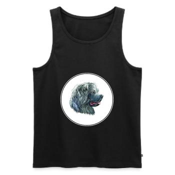 Caucasian Shepherd Dog Watercolor Illustration - Men's Premium Organic Tank Top - black - Front - Michal (187cm)