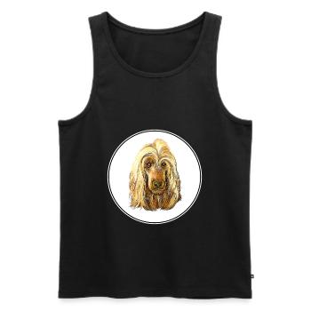 English Cocker Spaniel Hund Aquarell Illustration - Männer Premium Bio Tank Top - Schwarz - Vorne - Michal (187cm)