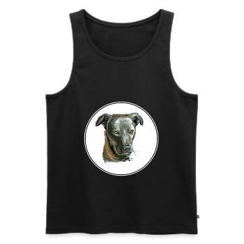 Cursinu Hund Aquarell Skizze Illustration - Männer Premium Bio Tank Top - Schwarz - Vorne - Michal (187cm)