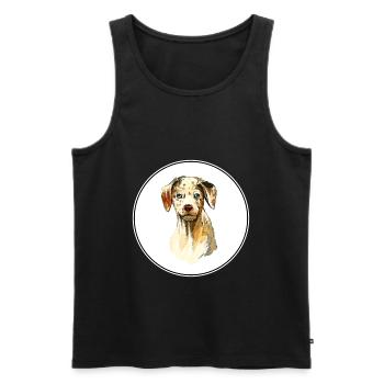 Catahoula Leopard Dog Aquarelle Illustration - Débardeur bio Premium Homme - noir - Devant - Michal (187cm)